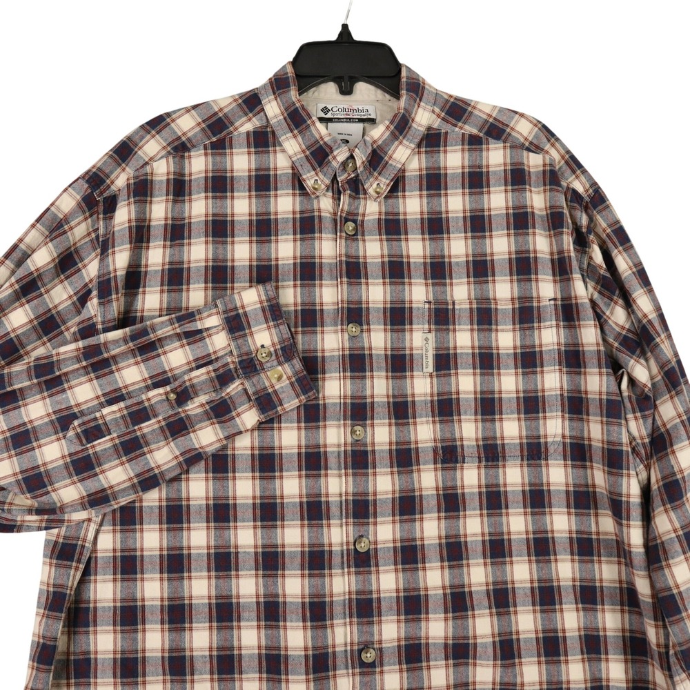 Vintage Y2K Columbia Sportswear Plaid Button Front Shirt Mens XL Cotton Flannel